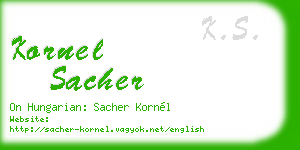 kornel sacher business card